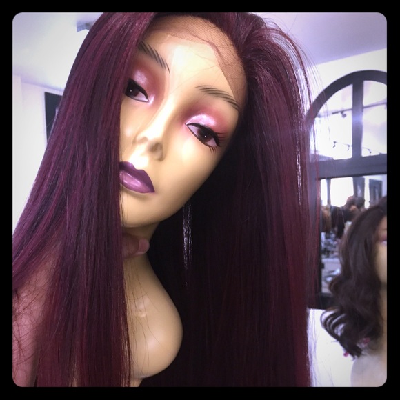 Accessories - Wig Burgundy no red Fullcap 360 Swisslace Freepart